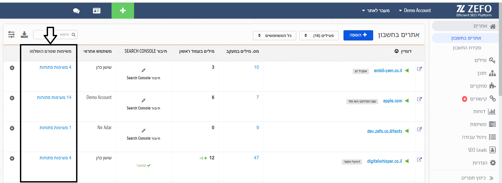 open tasks