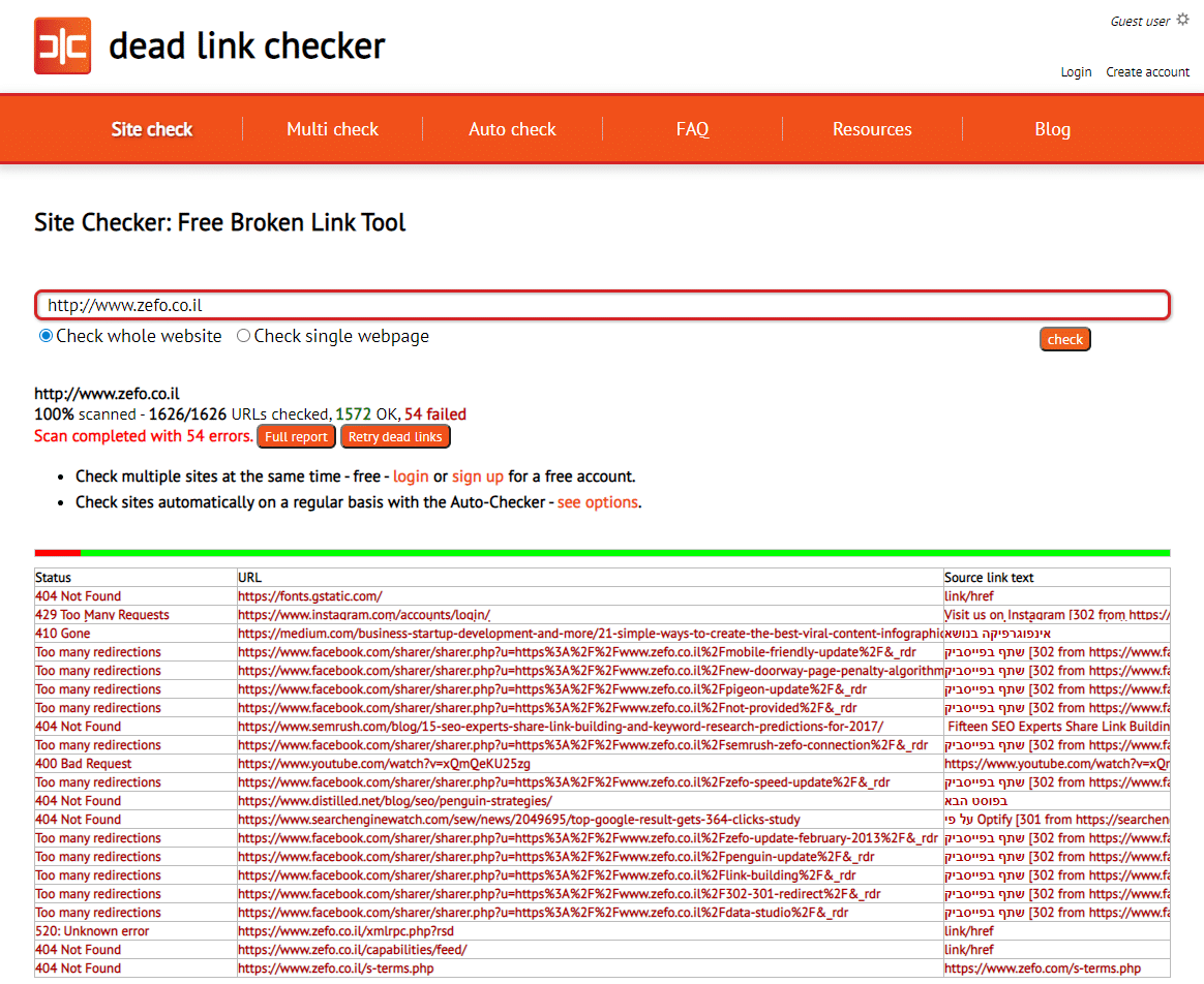 dead-link-checker
