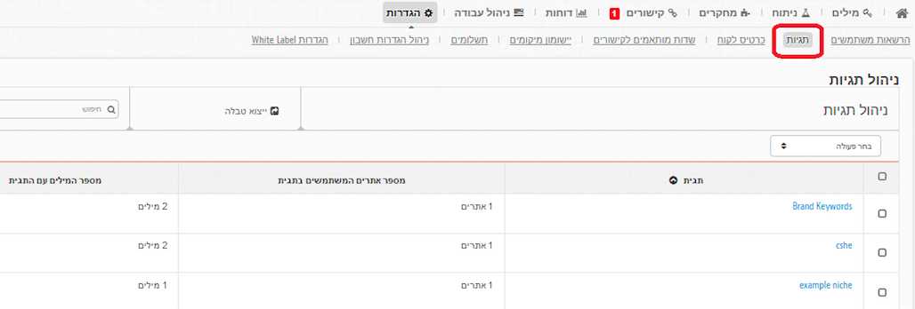זפו קידום אתרים - ניהול תגיות